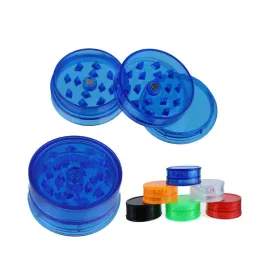 60mm/40mm 3layer Plast Tobacco Grinder Spice Miller Crusher Herb slipmaskiner hackad hand muller för rökningstillbehör