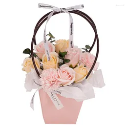 Decorative Flowers Soap Rose Flower Bouquet Artificial Mother Father Gifts For Festival Anniversary Winter Arrangements