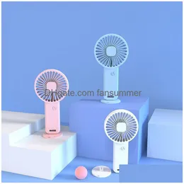 USB Gadgets el tipi mini fan taşınabilir cep eli tutulan hayranlar şarj edilebilir 3 hızlı kişisel masa öğrenci ev ofisi yaz damlası dhxkr