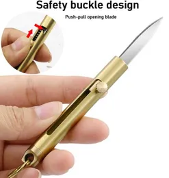 Mini Dayanıklı Paslanmaz Çelik Bıçaklar Katlama Yardımcı Bıçak Kesici Kesme Bıçağı Taşınabilir Dış Mekan Acil Hayatta Kalma EDC Aracı Katlanabilir Anahtar Keyasyon Bıçakları