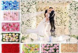 Paneles de pared de flores artificiales simulación de seda rosa DIY fiesta boda escenario telón de fondo decoraciones 2973630