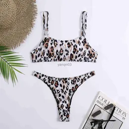 Damen-Bademode, preiswerter Leoparden-Bikini-Set, Damen-Badeanzug, zweiteilige Badebekleidung, Neckholder-Bikinis, Sommer-Strand-Badeanzug, J230603