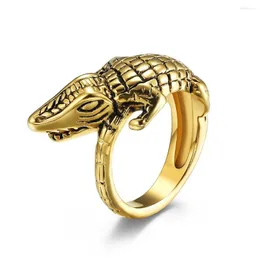 Wedding Rings Punk Style Crocodile For Women 2023 Trendy Gold Color Stainless Steel Jewelry Anillos Mujer Bulk Items Wholesale