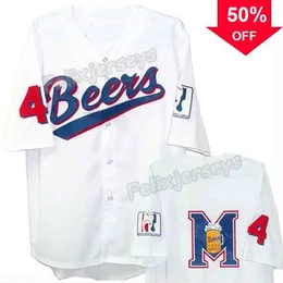 XFLSP GLAC202ベースケットボール映画Joe Coop Copper 44 White Jersey Movie Baseball Jersey White Fast