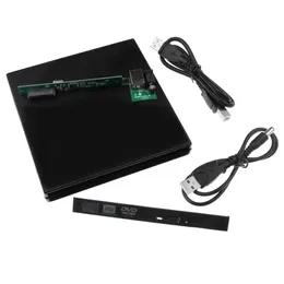 Enheter 12,7 mm extern DVD -kapsling USB 2.0 Extern DVD/CDROM -fodral för bärbar stationär stationär dator Optical Disk Drive SATA till SATA