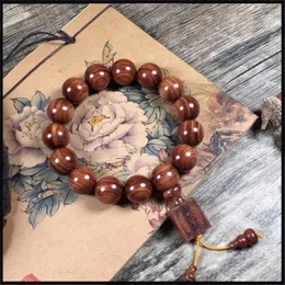 Strand SNQP Yellow Flower Pear Bracelet 2.0 Men's Redwood Mexico Big Leaf Wood Submerged Buddha Beads Cultural Playful And