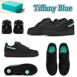 AF1 Tiffany and co. x Airforce 1 Casual Shoes Designer af1s Low Cut Skate 07 Trainers Forces 1s Black Blue Platform Mens Women Sneakers Outdoor Jogging Sports 36-45