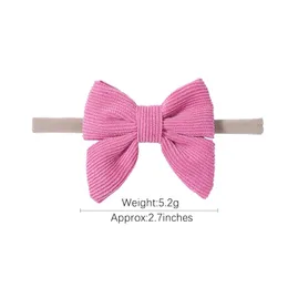 2PCS Hair Accessories Pure Color Bowknot Headband for Baby Girl Cute Soft Bow Hairband Kids Children Turban Handmade