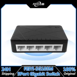 Switches Feiyi SG105M Full Gigabit 5port Desktop Switch Ethernet Network Switch POE12V LAN HUB RJ45 Ethernet und Switching Hub Shunt