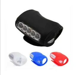 7 led silicone bike lamp lights Flash bike tail light safety cycling front light night warnning head lights