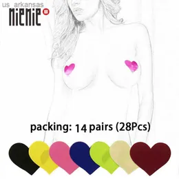 Mini a forma di cuore 14 paia (28 pezzi) / lotto Copricapezzoli per seni -7 adesivi colorati non sensibilizzanti con una morbida esperienza sexy L230523