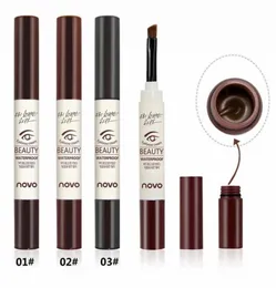 Novo Beauty Eyebrow Cream Waterproof Eyebrow Pencil 3G med 3 olika färger för skönhetsögonbryn 100 PCSLOT DHL6215245