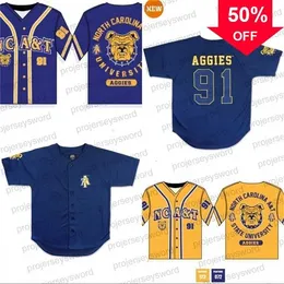 Xflsp GlaMit Mens North Carolina A&T University Baseball Jersey Custom Any Name Number Stitched College Apparel Big & Tall