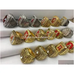 Anelli a grappolo Souvenir di moda 17Pcs Alabama Crimson Tide Sec Campionato nazionale Parti di borse Drop Delivery Jewelry Dhies