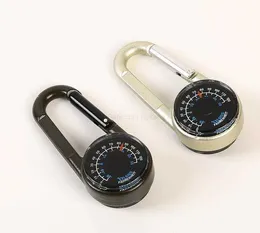 Hot Mini Quick Hanging Climbing Buckle Hook Thermometer Compass Portable Mini Outdoor Tool Gadgets Keychain Metal Carabiner Tool