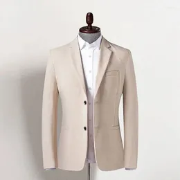 Мужские костюмы 2023 мужчины Slim Fit Office Blazer Jacket Fashion Solid Mens Work Sup Wedding Dress Head Caual Business Male C77