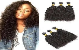 Mongolian Kinky Curly Hair Bulk For Braiding Natural Black Bulks Human Hair2186010