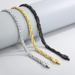 Largura da corrente 6 mm Preto Ouro Prata Cor Twist Link Corrente Colar Para Homens Feminino Aço Inoxidável Fios Emaranhados Jóias Acessórios