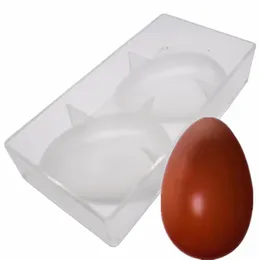 2 Cavities Polycarbonate Easter Eggs Chocolate Mold Ostrich Egg Shape Candy Mould T200703235k