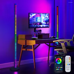 Floor Lamps LED Lamp RGBIC Music Synchronized Bluetooth Turn Corner APP Remote Control Bedroom Game Room Party Decoration