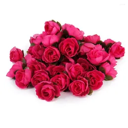 Dekoratif Çiçekler 50 Pc Rose Head Düğün 3cm Çiçek İpek Para Cuartos Dekorasyon