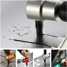 Accessories Metal Sheet Cutter Double Head Iron Nibbler Cutting Power Tools Electric Drill Attachment Accessories Car Plate Punch Scissors