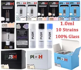 10 Strains Push Vapes Cartridges New Packaging Full Glass Atomizers Empty Cartridge 10ml 510 Thread E Cigarettes Carts Thick Oil 3074025