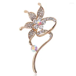 Brooches Rhinestone Flower For Women Unisex Charming Party Office Brooch Pin Garment Accessories Gifts