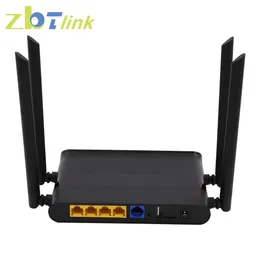 Routers Zbtlink Home Dual Band 1200Mbps Wireless Wifi Router 5Ghz Openwrt 800MHz Gigabit LAN High Gain 4*5dbi Antenna Support 64 User