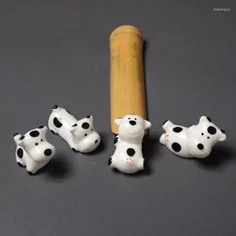 Chopsticks Japanese Ceramic Lovely Little Cow Rack Penholder Incense Burner Holder Chopstick Rest Table Decor For Kitchen Home Ornamen