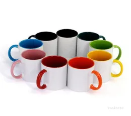 s Blank Sublimation Ceramic mug color handle Color inside blank cup DIY Transfer Heat Press Print water cup Sea T9I0011597786927