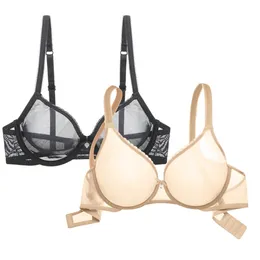 Sutiã de renda transparente lingerie sexy para mulheres 2 peças