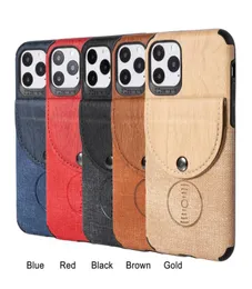 Car Magnetic Adsorption Phone Case with Card Slot for iPhone 11 Pro Max New Wood Grain Leather TPU Cover for 87xs maxx8408553