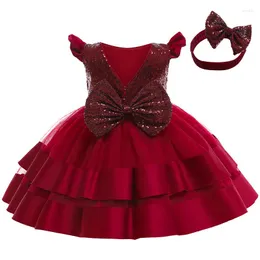 Girl Dresses Christmas Baby Girls Dress For Born Clothes Lace Sequins Birthday Party Christening Gown