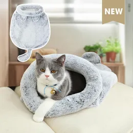 Mats Washable Plush Cat Sleeping Bag Puppy Small Dogs Cats Mat Bed Warm Soft Pet House Cat Sleeping Nest Cushion Pet Products