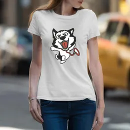 Kvinnors T -skjortor söta djurtryck tecknad tshirts för kvinnor hipster kvinnliga mode toppar grafisk tee svart vit bomull söt tjej kläder