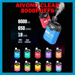 AIM CLEAR 8000 Einweg-Vape-Pen-E-Zigarettengerät mit 650-mAh-Akku, 18-ml-Pod, vorgefüllte Kartusche, wiederaufladbar im Vergleich zu Bang XXL