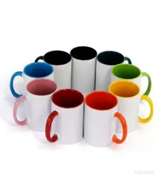 s Blank Sublimation Ceramic mug color handle Color inside blank cup DIY Transfer Heat Press Print water cup Sea T9I0011598977739