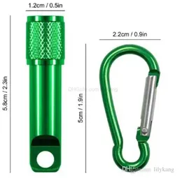 Torcia portatile mini portachiavi con batteria Torcia a led in lega di alluminio con moschettone Gancio ad anello Escursionismo all'aperto Campeggio Torce portachiavi sportive di emergenza