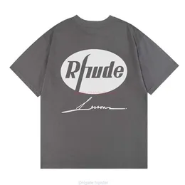 Men's Designer Clothing Tees Rhude Eagle Solid Tshirt with High Count Pure Casual Handsome Look Cotton Street