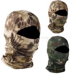 Taktisk kamouflage balaclava mössa full ansiktsskyddsmask cs wargame armé jakt cykel sport hjälm liner caps airsoft militär huvud huvar sport hatt halsduk