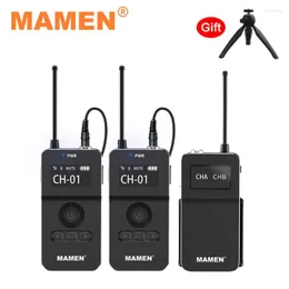 Microphones MAMEN UHF Wireless Lavalier Microphone With Transmitter&Receiver 50 Channels For DSLR Camera Smartphone Interview Vlog