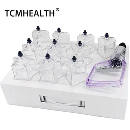 Massager TCMHealth Ny design 10 PCS Lovestar Shape Plastic Vacuum Cupping Device Cupping Massage Therapy Cupping Set Burs for Massage