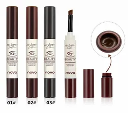 Novo Beauty Eyebrow Cream Waterproof Eyebrow Pencil 3G med 3 olika färg för Beauty Eyebrow 100 PCSlot DHL2462744