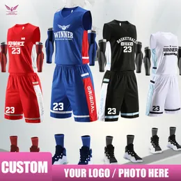 Men's Tracksuits Custom kids basketball Jersey Suit Breathable Basketball Uniform personality customization basketball training set print 230602