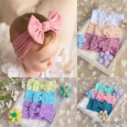 Hair Accessories Soft Elastic Cute Bowknot Baby Headband Newborn Infant Hairband Solid Color Girls Band