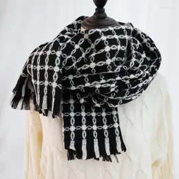 스카프 스카프 겨울 따뜻한 캐시미어 여성 긴 파슈미나 야외 격자 무늬 Shalw Wrap Muffler Foulard