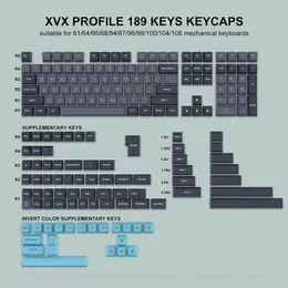 Combos 189 Key PBT Doubleshot Black Grey XVX Profile Keycap Kit Backlit Key Cap for GK61 Anne Pro 2 Wireless Mechanical Gamer Keyboard