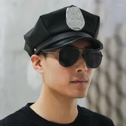Berets Captain Hats Justerbar Navy Sailor Hat Hatt för vuxna gåva Skippare Båtar Cosplays Party Costume Black