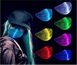 LED Light Up Glowing Mask for Men Women Rave Luminous Fiber Chargeable Face Masks Music Party DJ Dance Christmas 7 Colors masquera5931245